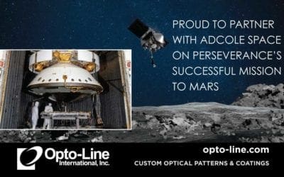 Opto-Line International’s custom precision patterning proves to be paramount in the critical positioning and trajectory of Perseverance for re-entry on Mars.