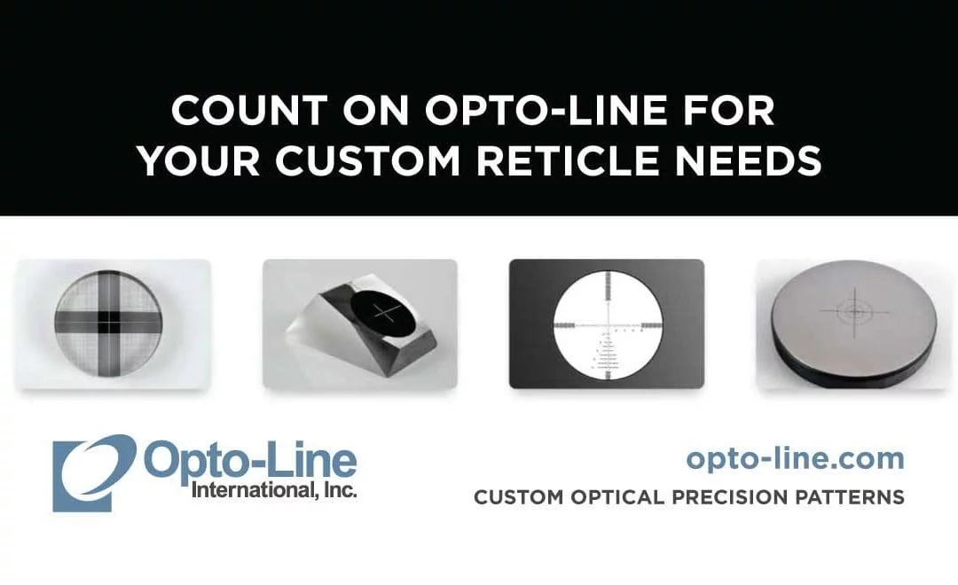 Custom reticles for scopes and siting devices are one of Opto-Line’s most popular project requests. Reach out to us today at (978) 658-7255 to receive a quote.
