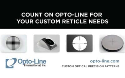 Custom reticles for scopes and siting devices are one of Opto-Line’s most popular project requests. Reach out to us today at (978) 658-7255 to receive a quote.